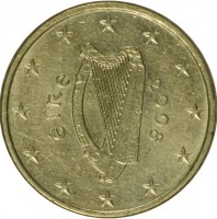 Ireland coin 10 Euro Cent - 2'nd Map (2007 - 2015) obverse obverse of 10 Euro Cent - 2'nd Map (2007 - 2015) coin with KM# 47 from Ireland. Inscription: éIRe 2008