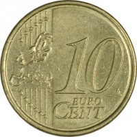 Ireland coin 10 Euro Cent - 2'nd Map (2007 - 2015) reverse reverse of 10 Euro Cent - 2'nd Map (2007 - 2015) coin with KM# 47 from Ireland. Inscription: 10 EURO CENT LL
