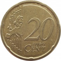 reverse of 20 Euro Cent - 2'nd Map (2007 - 2015) coin with KM# 48 from Ireland. Inscription: 20 EURO CENT LL