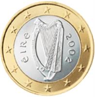 Ireland coin 1 Euro - 2'nd Map (2007 - 2015) obverse obverse of 1 Euro - 2'nd Map (2007 - 2015) coin with KM# 50 from Ireland. Inscription: éIRe 2007