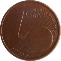 reverse of 1 Euro Cent - Henri I (2002 - 2015) coin with KM# 75 from Luxembourg. Inscription: 1 EURO CENT LL
