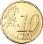 reverse of 10 Euro Cent - Henri I - 1'st Map (2002 - 2006) coin with KM# 78 from Luxembourg. Inscription: 10 EURO CENT LL