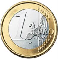 reverse of 1 Euro - Henri I - 1'st Map (2002 - 2006) coin with KM# 81 from Luxembourg. Inscription: 1 EURO LL