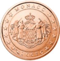 Monaco coin 1 Euro Cent - Rainier III (2001 - 2005) obverse obverse of 1 Euro Cent - Rainier III (2001 - 2005) coin with KM# 167 from Monaco. Inscription: MONACO 2001