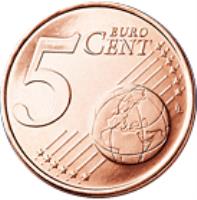 Monaco coin 5 Euro Cent - Rainier III (2001 - 2005) reverse reverse of 5 Euro Cent - Rainier III (2001 - 2005) coin with KM# 169 from Monaco. Inscription: 5 EURO CENT LL