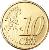 reverse of 10 Euro Cent - Rainier III - 1'st Type; 1'st Map (2001 - 2004) coin with KM# 170 from Monaco. Inscription: 10 EURO CENT LL