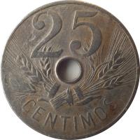 Spain coin 25 Centimos - Alfonso XIII (1927) reverse reverse of 25 Centimos - Alfonso XIII (1927) coin with KM# 742 from Spain. Inscription: 25 CENTIMOS