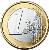 reverse of 1 Euro - Rainier III (2001 - 2004) coin with KM# 173 from Monaco. Inscription: 1 EURO LL