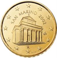 obverse of 10 Euro Cent - 1'st Map (2002 - 2007) coin with KM# 443 from San Marino. Inscription: SAN MARINO 2007 Ch R ELF INC.