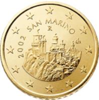obverse of 50 Euro Cent - 2'nd Map (2008 - 2015) coin with KM# 484 from San Marino. Inscription: 2008 SAN MARINO R Ch ELF INC.