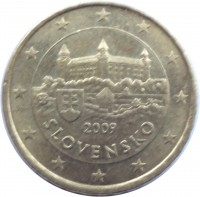 Slovakia coin 10 Euro Cent (2009 - 2015) obverse obverse of 10 Euro Cent (2009 - 2015) coin with KM# 98 from Slovakia. Inscription: SLOVENSKO JC PK 2009
