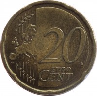 reverse of 20 Euro Cent (2009 - 2015) coin with KM# 99 from Slovakia. Inscription: 20 EURO CENT LL