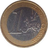 reverse of 1 Euro (2009 - 2015) coin with KM# 101 from Slovakia. Inscription: 1 EURO LL