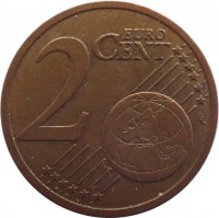 reverse of 2 Euro Cent (2009 - 2015) coin with KM# 96 from Slovakia. Inscription: 2 EURO CENT LL