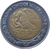 Mexico coin 2 Pesos (1996 - 2013) obverse obverse of 2 Pesos (1996 - 2013) coin with KM# 604 from Mexico. Inscription: ESTADOS UNIDOS MEXICANOS