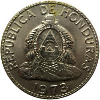 obverse of 50 Centavos - FAO (1973) coin with KM# 82 from Honduras. Inscription: REPUBLICA DE HONDURAS 1973