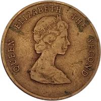 Eastern Caribbean States coin 1 Dollar - Elizabeth II - 2'nd Portrait (1981 - 1986) obverse obverse of 1 Dollar - Elizabeth II - 2'nd Portrait (1981 - 1986) coin with KM# 15 from Eastern Caribbean States. Inscription: QUEEN ELIZABETH THE SECOND