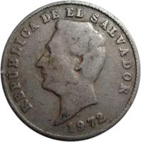 El Salvador coin 10 Centavos (1921 - 1972) obverse obverse of 10 Centavos (1921 - 1972) coin with KM# 130 from El Salvador. Inscription: REPÚBLICA DE EL SALVADOR 1972
