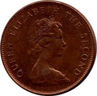 obverse of 2 Pence - Elizabeth II - 2'nd Portrait (1998 - 1999) coin with KM# 3a from Falkland Islands. Inscription: QUEEN ELIZABETH THE SECOND