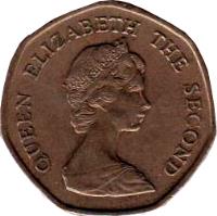 Falkland Islands coin 20 Pence - Elizabeth II - 2'nd Portrait (1982 - 1999) obverse obverse of 20 Pence - Elizabeth II - 2'nd Portrait (1982 - 1999) coin with KM# 17 from Falkland Islands. Inscription: QUEEN ELIZABETH THE SECOND