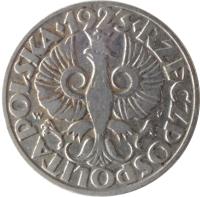 Poland coin 20 Groszy - Magnetic (1923) obverse obverse of 20 Groszy - Magnetic (1923) coin with Y# 12 from Poland. Inscription: · 1923 · RZECZPOSPOLITA POLSKA