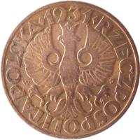 Poland coin 5 Groszy (1923 - 1939) obverse obverse of 5 Groszy (1923 - 1939) coin with Y# 10a from Poland. Inscription: .1928. RZECZPOSPOLITA . POLSKA.