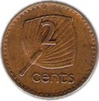 reverse of 2 Cents - Elizabeth II - 3'rd Portrait (1986 - 1987) coin with KM# 50 from Fiji. Inscription: 2 cents