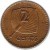 reverse of 2 Cents - Elizabeth II - 3'rd Portrait (1986 - 1987) coin with KM# 50 from Fiji. Inscription: 2 cents
