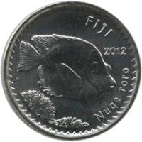 Fiji coin 5 Cents (2012 - 2013) obverse obverse of 5 Cents (2012 - 2013) coin with KM# 332 from Fiji. Inscription: FIJI 2012 Nuqa roro