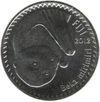obverse of 10 Cents (2012 - 2013) coin with KM# 333 from Fiji. Inscription: FIJI 2012 Beka mirimiri