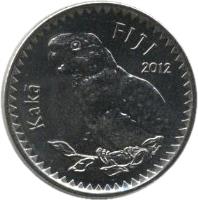 Fiji coin 20 Cents (2012 - 2013) obverse obverse of 20 Cents (2012 - 2013) coin with KM# 334 from Fiji. Inscription: FIJI 2012 Kakā