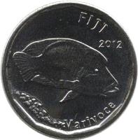 obverse of 50 Cents (2012 - 2013) coin with KM# 335 from Fiji. Inscription: FIJI 2012 Varivoce