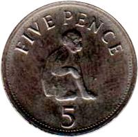 Gibraltar coin 5 Pence - Elizabeth II - Type 2; 3'rd Portrait (2010 - 2011) reverse reverse of 5 Pence - Elizabeth II - Type 2; 3'rd Portrait (2010 - 2011) coin with KM# 1081 from Gibraltar. Inscription: 5 FIVE PENCE