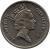 obverse of 10 Pence - Elizabeth II - Larger; 3'rd Portrait (1988 - 1991) coin with KM# 23.1 from Gibraltar. Inscription: ELIZABETH II GIBRALTAR · 1990