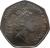 obverse of 50 Pence - Elizabeth II - Smaller; 3'rd Portrait (1997) coin with KM# 45.2 from Guernsey. Inscription: ELIZABETH II BAILIWICK OF GUERNSEY