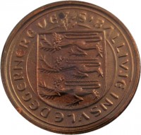 obverse of 1/2 Penny - Elizabeth II (1979) coin with KM# 33 from Guernsey. Inscription: S'BALLIVIE INSVLE DEGERNERE VE