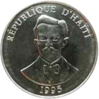 Haiti coin 20 Centimes (1995 - 2000) obverse obverse of 20 Centimes (1995 - 2000) coin with KM# 152a from Haiti. Inscription: RÉPUBLIQUE D'HAÏTI 1995
