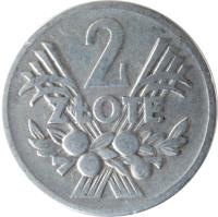 Poland coin 2 Złote (1958 - 1974) reverse reverse of 2 Złote (1958 - 1974) coin with Y# 46 from Poland. Inscription: 2 ZŁOTE