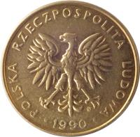 obverse of 10 Złotych (1989 - 1990) coin with Y# 152.2 from Poland. Inscription: POLSKA RZECZPOSPOLITA LUDOWA · 1989 ·