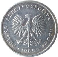 Poland coin 2 Złote (1989 - 1990) obverse obverse of 2 Złote (1989 - 1990) coin with Y# 80.3 from Poland. Inscription: POLSKA RZECZPOSPOLITA LUDOWA · 1989 ·