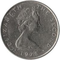 Isle of Man coin 5 Pence - Elizabeth II - 2'nd Portrait (1976 - 1979) obverse obverse of 5 Pence - Elizabeth II - 2'nd Portrait (1976 - 1979) coin with KM# 35 from Isle of Man. Inscription: ELIZABETH THE SECOND · 1979 ·