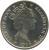 obverse of 5 Pence - Elizabeth II - Larger; 3'rd Portrait (1988 - 1990) coin with KM# 209.1 from Isle of Man. Inscription: ISLE OF MAN ELIZABETH II 1989