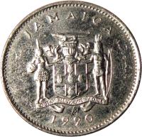 Jamaica coin 10 Cents - Elizabeth II - Wide legend letters; Magnetic (1990) obverse obverse of 10 Cents - Elizabeth II - Wide legend letters; Magnetic (1990) coin with KM# 47a from Jamaica. Inscription: JAMAICA OUT OF MANY, ONE PEOPLE 1990