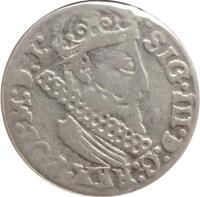 Polish–Lithuanian Commonwealth coin 3 Grosze - Sigismund III (1618 - 1624) obverse obverse of 3 Grosze - Sigismund III (1618 - 1624) coin with KM# 31 from Polish–Lithuanian Commonwealth. Inscription: SIG.III.D.G.REX.POL.MDL