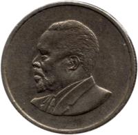 obverse of 25 Cents - Without legend (1966 - 1967) coin with KM# 3 from Kenya.