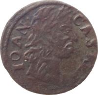 Polish–Lithuanian Commonwealth coin 1 Solidus - John II Casimir - Lithuanian Boratynka (1660 - 1668) obverse obverse of 1 Solidus - John II Casimir - Lithuanian Boratynka (1660 - 1668) coin with KM# 50 from Polish–Lithuanian Commonwealth. Inscription: IOAN · CAS · REX