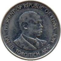 obverse of 1 Shilling (1994) coin with KM# 20a from Kenya.