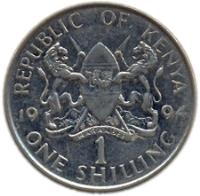 reverse of 1 Shilling (1994) coin with KM# 20a from Kenya. Inscription: REPUBLIC OF KENYA ONE SHILLING