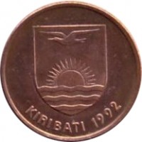 Kiribati coin 1 Cent (1992) obverse obverse of 1 Cent (1992) coin with KM# 1a from Kiribati. Inscription: KIRIBATI 1992