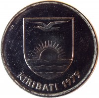 obverse of 5 Cents (1979) coin with KM# 3 from Kiribati. Inscription: KIRIBATI 1979